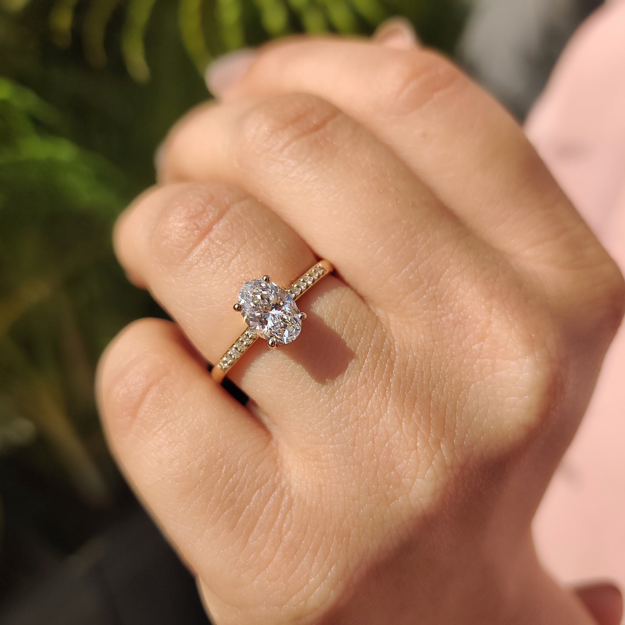 Cushion Hidden Halo Lab Grown Diamond Engagement Ring